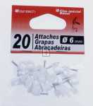 Inotech Cable Support - 20 Plastic Cable Clips 6mm White -