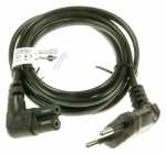 Compatible Euro Power Supply Cable - Euro Power Cord Angled Black 1 5m