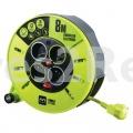 Luceco Cable Drum - Enrouleur MÉnager 4 Prises 8 MÈtres Nf - CÂble H05vv-f 3g1 5 - CMF08164SL-PX