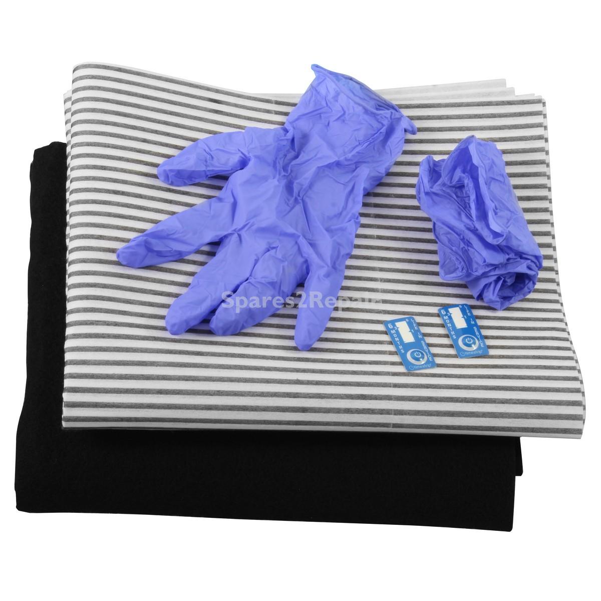 Universal 60cm Cooker Hood Filter Kit Containing 2x Grease Filters with Saturation Indicator & 1x Carbon Charcoal Filter