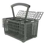 Universal 'Deluxe Type' Bosch, Hotpoint, Neff, Siemens, Smeg Universal Dark Grey Cutlery Basket with Re-Enforced Handle & Lid (240mm x 135mm x 125mm)