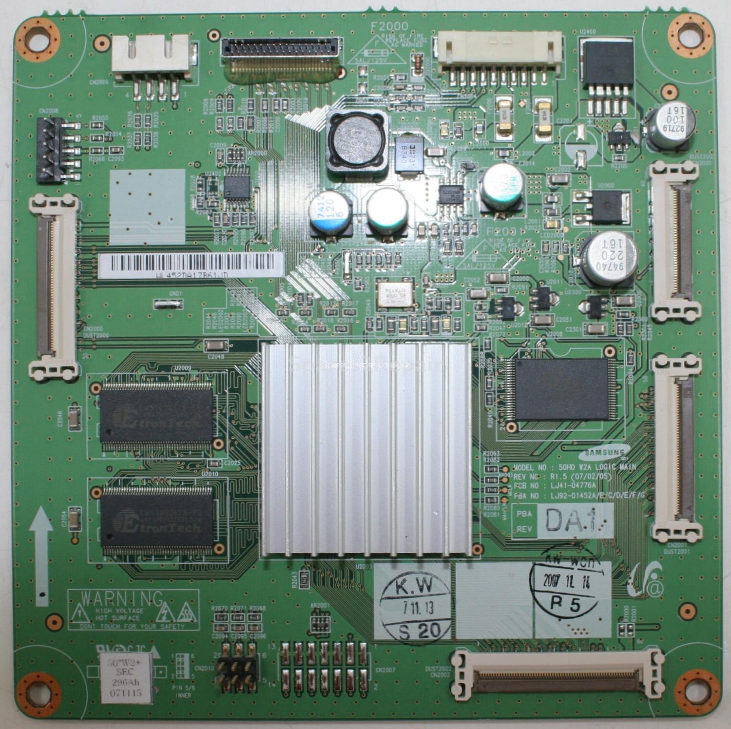 Samsung PS-50Q96HD - LOGIK CTRL - LJ41-04776A R1.5 - LJ92-01452D A1 50HD W2A LOGIC MAIN